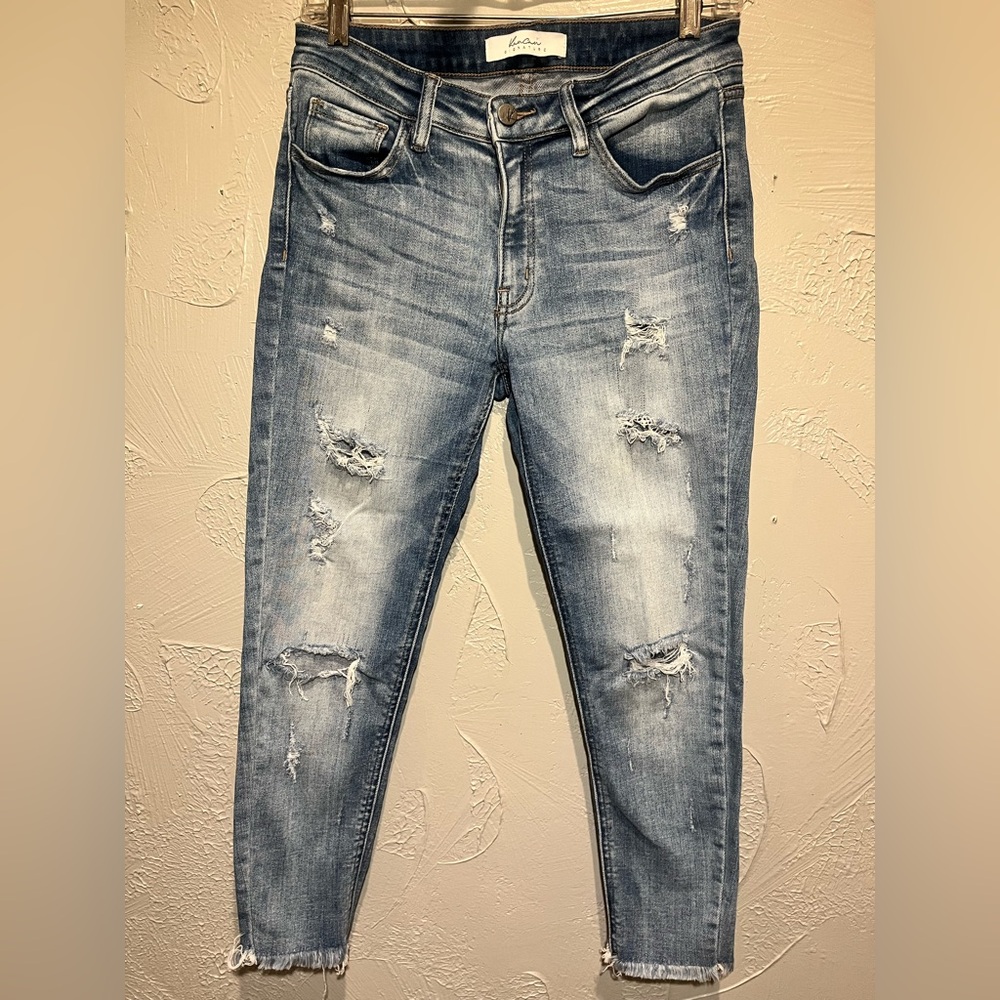 KanCan Distressed Ankle Jeans - Blue
